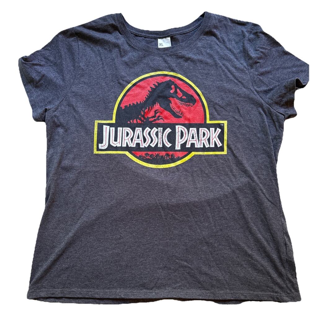 Jurassic Park Gray T Rex Graphic Tee Women’s XL Universal